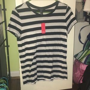 Brand new black & white striped Tee